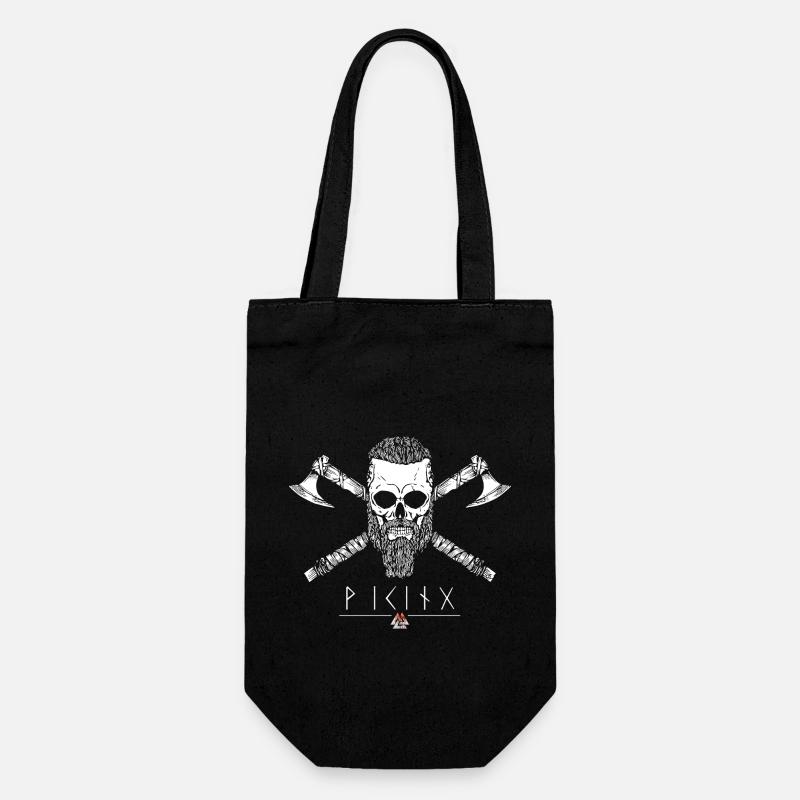Viking - Skull Runen - Geschenkbeutel für Flaschen - Schwarz