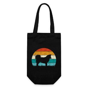 Islandhund Vintage Retro - Geschenkbeutel für Flaschen - Schwarz - Vorne