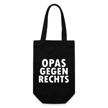 Opas gegen rechts - Geschenkbeutel für Flaschen - Schwarz - Vorne