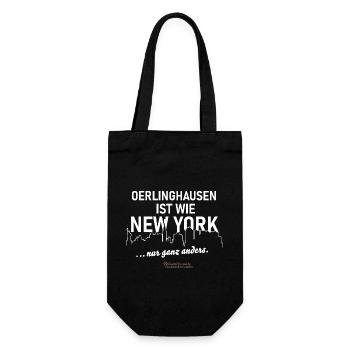 Oerlinghausen ist wie New York - Geschenkbeutel für Flaschen - Schwarz - Vorne