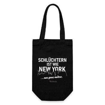 Schlüchtern ist wie New York - Geschenkbeutel für Flaschen - Schwarz - Vorne