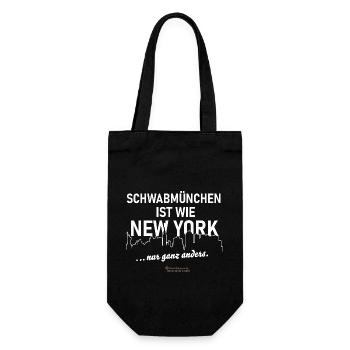 Schwabmünchen ist wie New York - Geschenkbeutel für Flaschen - Schwarz - Vorne