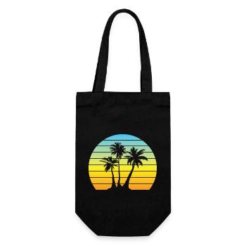 Palm Sun Vintage Vacances Palmiers Rétro Été - Sac à bouteille - noir - Devant