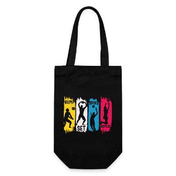 Bump set spike repeat cool volleyball saying - Gift Bag for Bottles - black - Front
