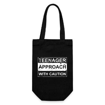 Teenager approach with caution white Danger! Teen - Gift Bag for Bottles - black - Front