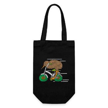 Kiwi Früchtchen Pazifik - Geschenkbeutel für Flaschen - Schwarz - Vorne