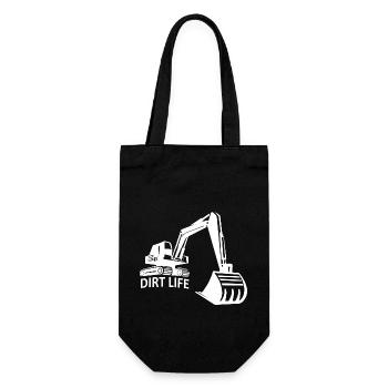 Bagger Baggerfahrer Dirt Life - Geschenkbeutel für Flaschen - Schwarz - Vorne