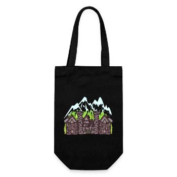 Österreich Mittelalter Burg Festung Fantasy Ritter - Geschenkbeutel für Flaschen - Schwarz - Vorne