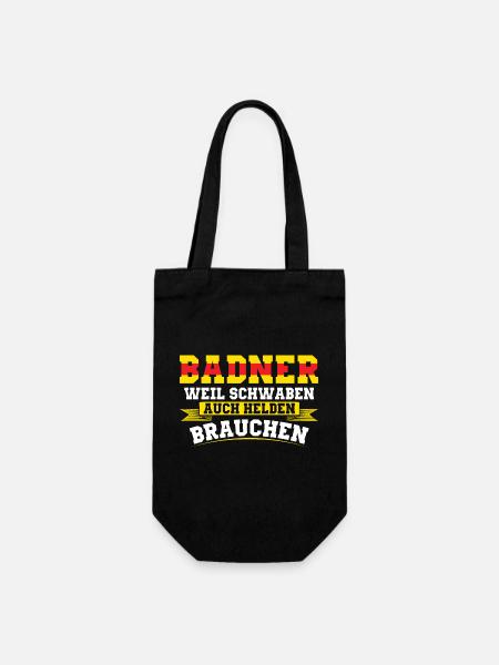 Baden Geschenkidee | Badner Badisch Badener Flagge - Geschenkbeutel für Flaschen - Schwarz
