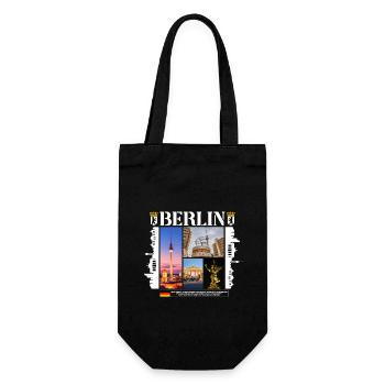 Berlin Deutschland Stadt Skyline Heimat Liebe - Geschenkbeutel für Flaschen - Schwarz - Vorne