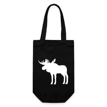 Silhouette d’orignal - Sac à bouteille - noir - Devant