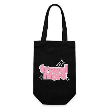 Pink Travel More - Geschenkbeutel für Flaschen - Schwarz - Vorne