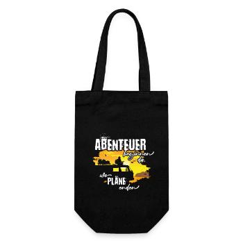 Adventure Camper Van Caravan Travel Guitar Saying - Gift Bag for Bottles - black - Front
