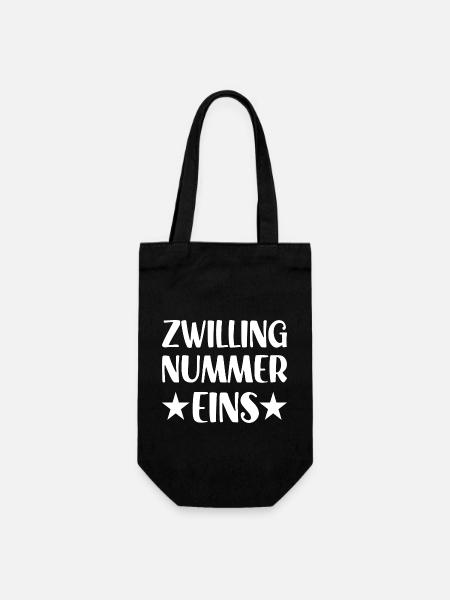 Zwilling Nummer eins Zwillinge - Geschenkbeutel für Flaschen - Schwarz