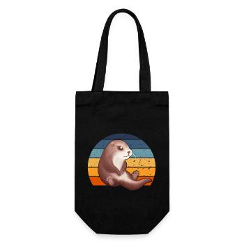Douce Loutre Rétro - Sac à bouteille - noir - Devant