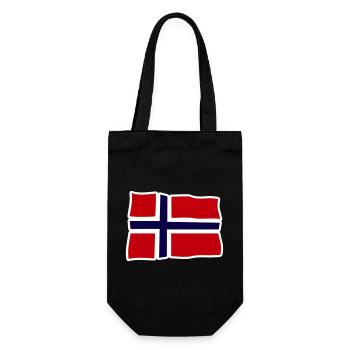 Norvège Drapeau ondulé Croix - Sac à bouteille - noir - Devant