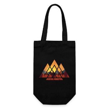 Sunset - Geometric - Hiking - Mountains - Camping - Gift Bag for Bottles - black - Front