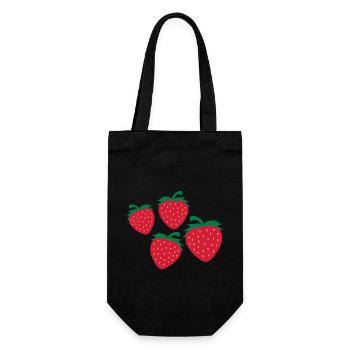 4 Delicious strawberry - Gift Bag for Bottles - black - Front