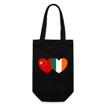 Coeur du drapeau de l’Irlande de la Chine - Sac à bouteille - noir - Devant