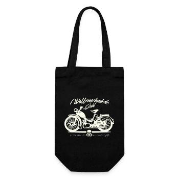 Simson SR2 - DDR Ostalgie Kultmoped - Geschenkbeutel für Flaschen - Schwarz - Vorne