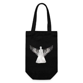 Angel Guardian Angel with Heart - Gift Bag for Bottles - black - Front