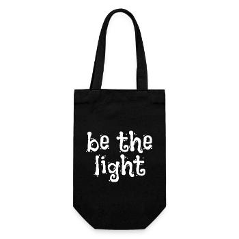 Soyez la lumière - Dictons chrétiens - Sac à bouteille - noir - Devant