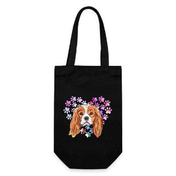 Cavalier King Charles Spaniel - Geschenkbeutel für Flaschen - Schwarz - Vorne