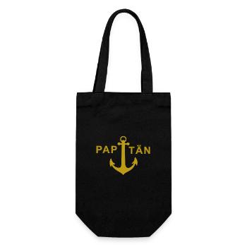 PAPITÄN - Anker - Vintage Edition - Geschenkbeutel für Flaschen - Schwarz - Vorne