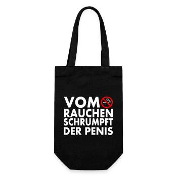 Vom rauchen schrumpft der penis - Geschenkbeutel für Flaschen - Schwarz - Vorne