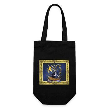 Sternenhimmel Fantasy Krieger Mystisch Magisch - Geschenkbeutel für Flaschen - Schwarz - Vorne