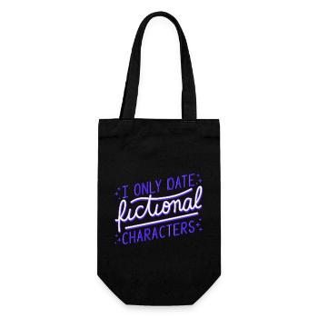Bookworm - I Only Date Fictional Characters I - Gift Bag for Bottles - black - Front