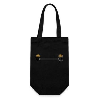 Gewichtheben Pommes Frites Bodybuilder - Geschenkbeutel für Flaschen - Schwarz - Vorne