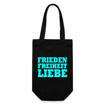 Frieden freiheit liebe - Geschenkbeutel für Flaschen - Schwarz - Vorne