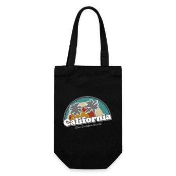 California Retro Surfer Rainbow vintage 70s - Gift Bag for Bottles - black - Front