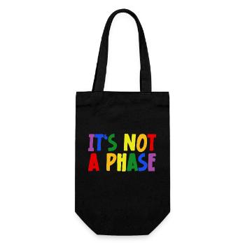 LGBTQIA+ Rainbow Flag Gay Pride It's Not A Phase - Geschenkbeutel für Flaschen - Schwarz - Vorne