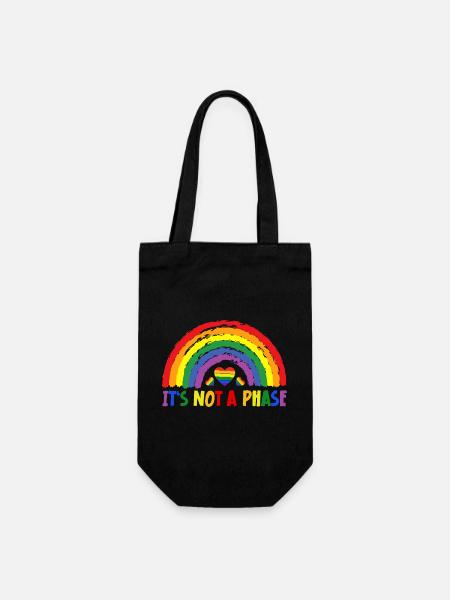 LGBTQIA+ Rainbow Flag Gay Pride It's Not A Phase - Geschenkbeutel für Flaschen - Schwarz