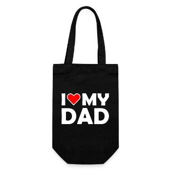 I love my dad - Geschenkbeutel für Flaschen - Schwarz - Vorne