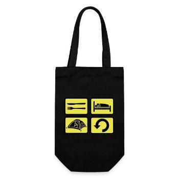 Repeat wilderness camping daily - Gift Bag for Bottles - black - Front