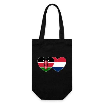Kenya Holland Flag Heart - Gift Bag for Bottles - black - Front