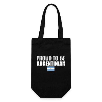 Proud To Be Argentinian Argentinien Argentinisch - Geschenkbeutel für Flaschen - Schwarz - Vorne