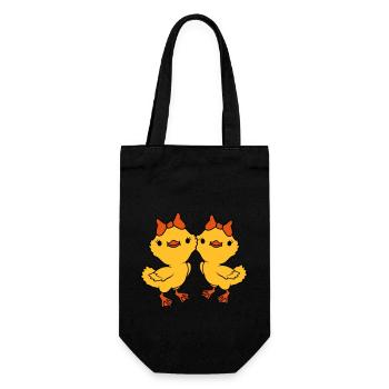 2 Chicks Team Friends - Gift Bag for Bottles - black - Front
