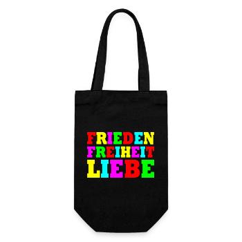 Frieden freiheit liebe - Geschenkbeutel für Flaschen - Schwarz - Vorne