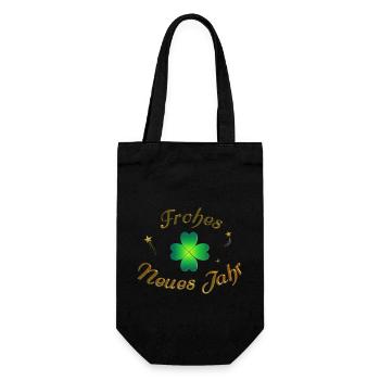Frohes Neues frohes neues Jahr Neujahr - Geschenkbeutel für Flaschen - Schwarz - Vorne