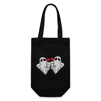 2 wine-drinking spirits - Gift Bag for Bottles - black - Front