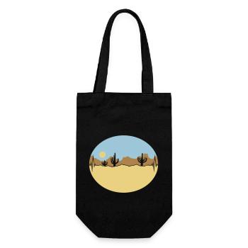 Frequency Desert Landscape Silhouette - Gift Bag for Bottles - black - Front