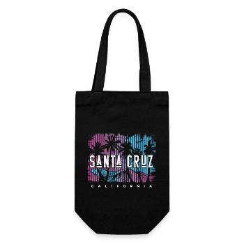 Santa Cruz California Surfer Wellen vintage retro - Geschenkbeutel für Flaschen - Schwarz - Vorne