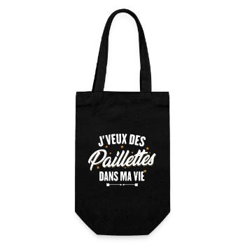 J'veux des paillettes dans ma vie - Sac à bouteille - noir - Devant