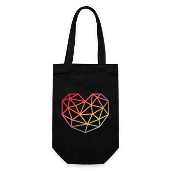 Polygon Heart Gradient Colorful Love Music Romance - Gift Bag for Bottles - black - Front