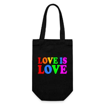 Love is love - Geschenkbeutel für Flaschen - Schwarz - Vorne