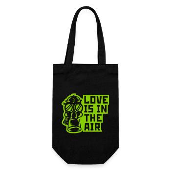 Gas mask love in air - Gift Bag for Bottles - black - Front